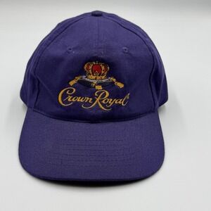 Crown Royal Vintage 1990s ‎ Adjustable Hat w/brass button snap on adjustment